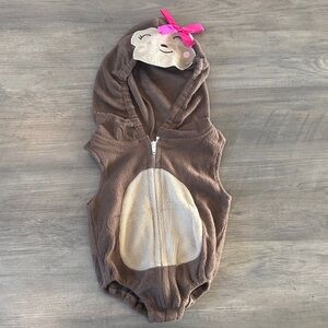 Brown Hooded Monkey One Piece for Kids